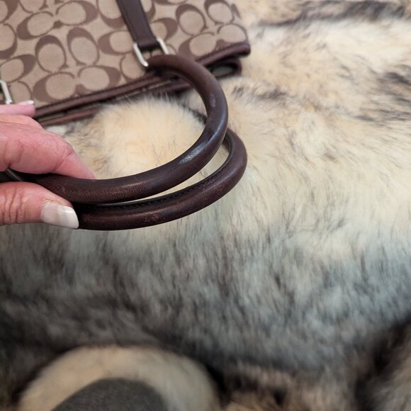 COACH F1J-6089 Jacquard Signature "C" satchel purse handbag - Picture 11 of 11